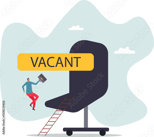 Candidate searching for job, career path or job promotion to be management, ladder of work success .character for design.