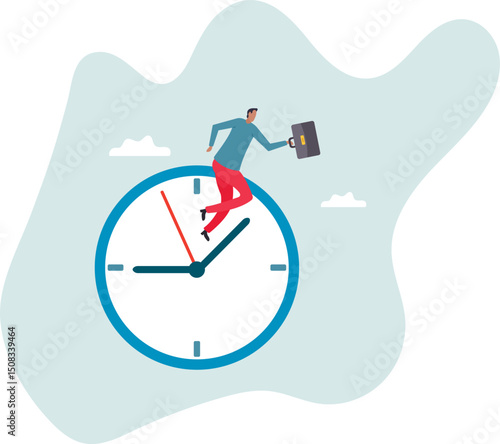 Work efficiency, time management to help finish multitasking work or smart productivity .character for design.