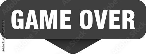 game over sticker. game over sign on transparent background