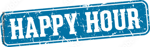 happy hour rectangular sign. happy hour stamp