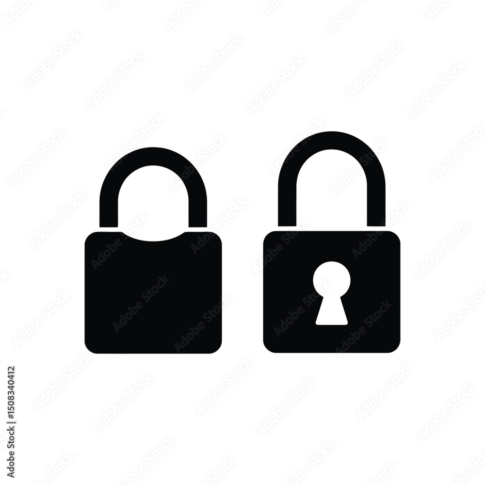 Padlock silhouette vector art illustration Padlock silhouette vector art illustration