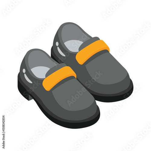 A 2d icon showing student shoes, easy to edit