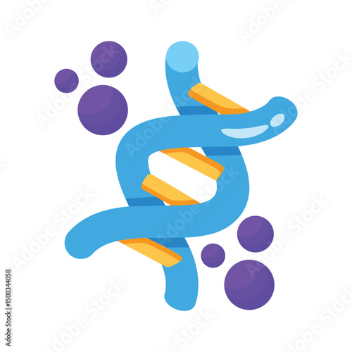 Trendy 2d icon representing a dna strand structure