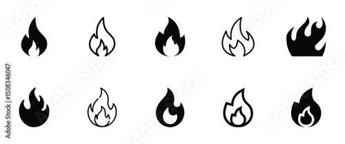 Fire icon and flame icon.