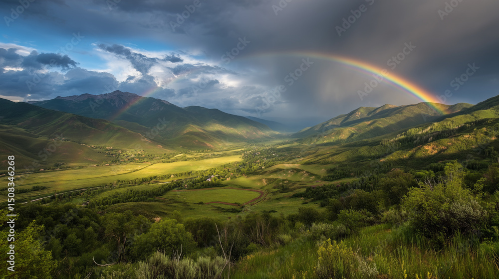 Obraz premium rainbow in the mountains