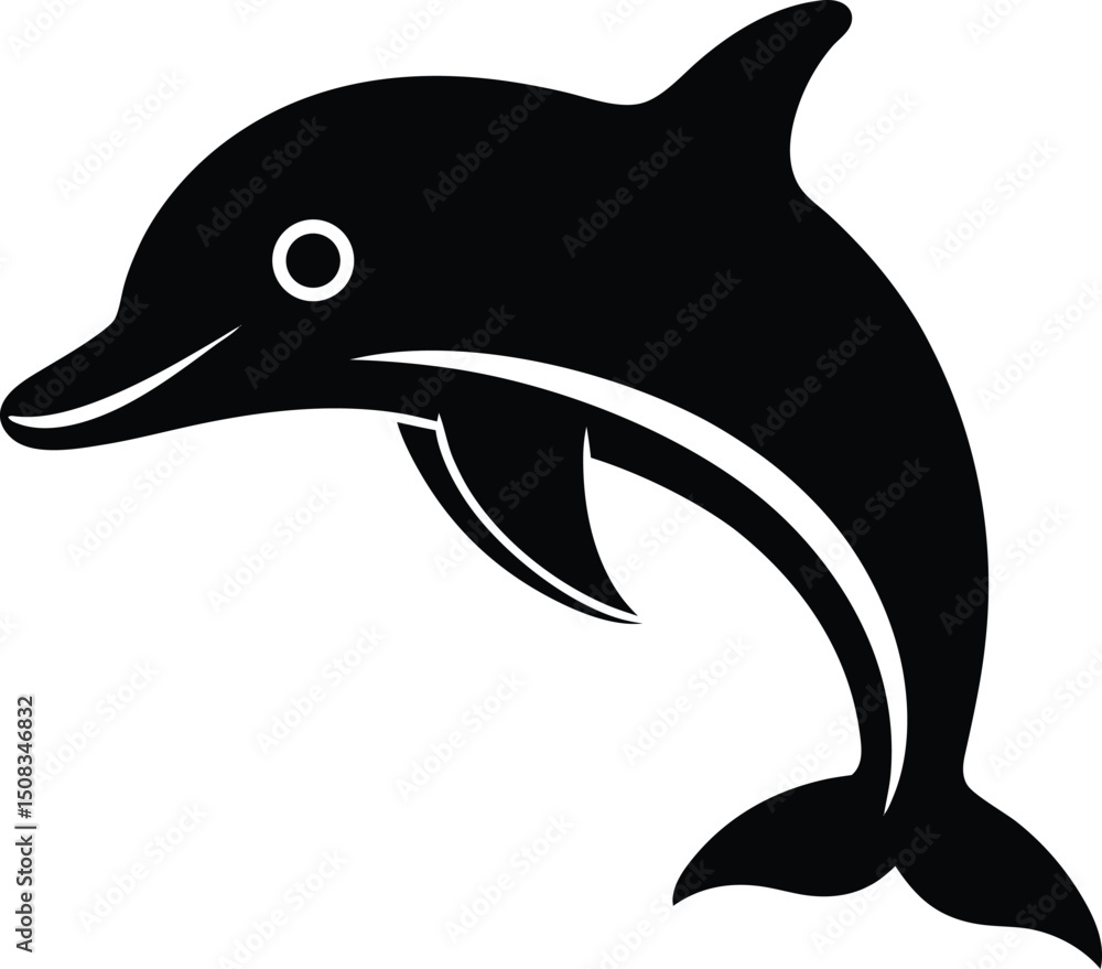 Naklejka premium dolphin head icon silhouette on white background .eps