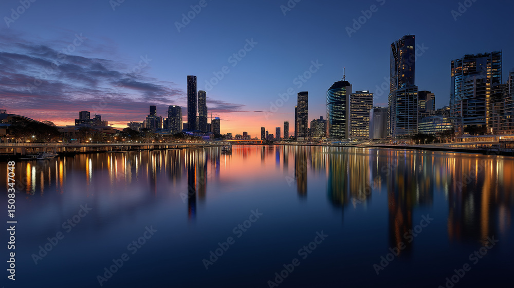 Fototapeta premium sunset over the river