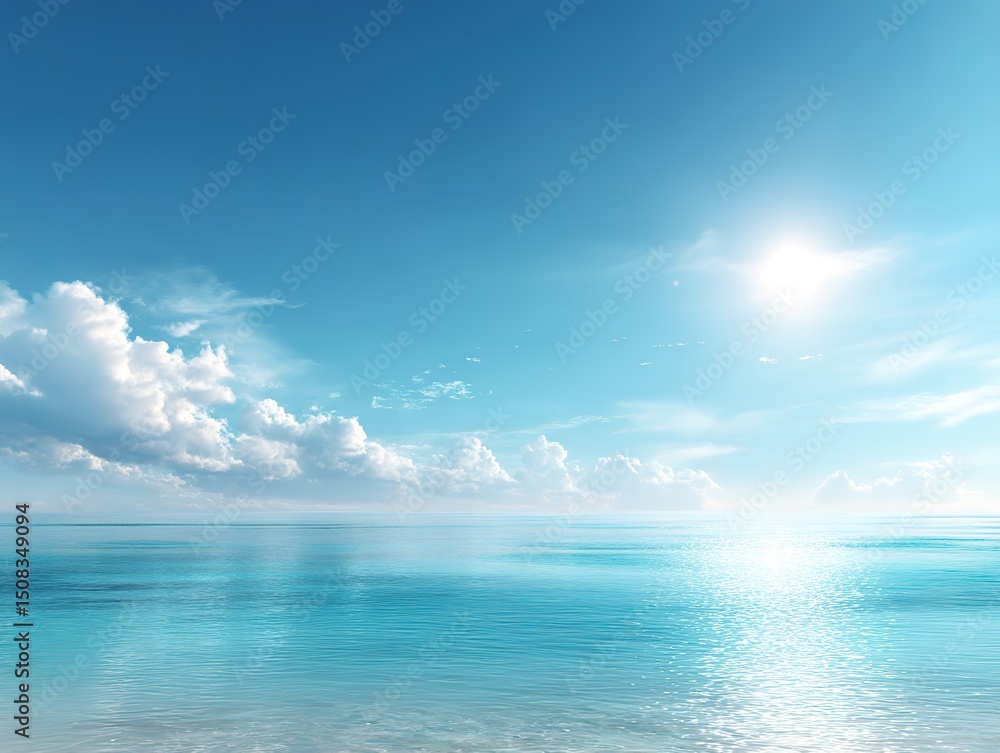 Obraz premium Vast Turquoise Ocean Under Sunny Sky