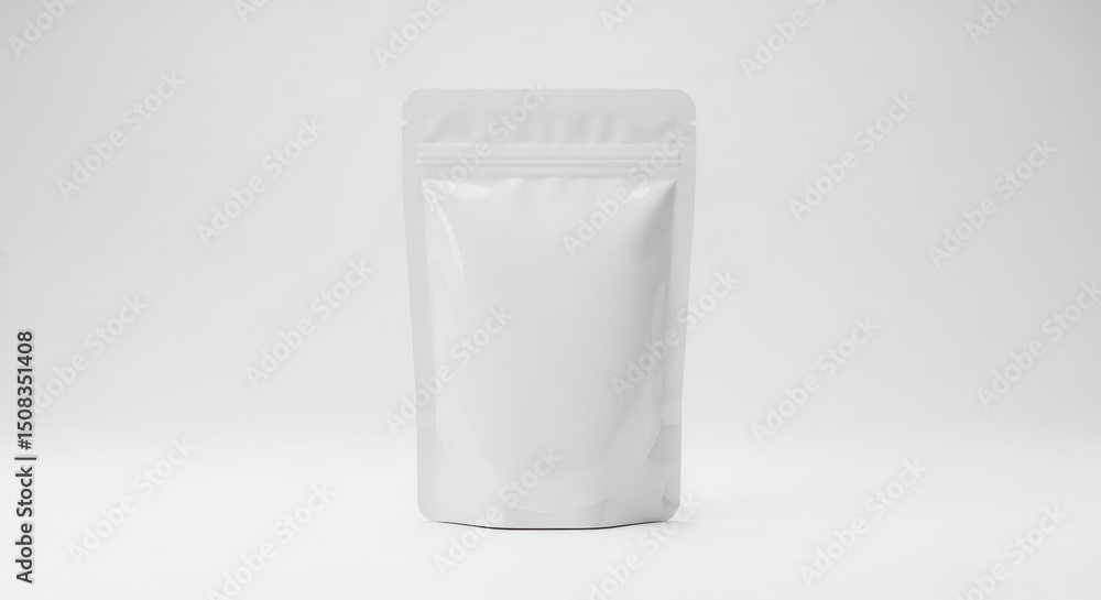 Blank White Stand Up Pouch Packaging Mockup Blank White Stand Up Pouch Packaging Mockup