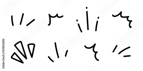 手書きの気付き線・アクセントセット
