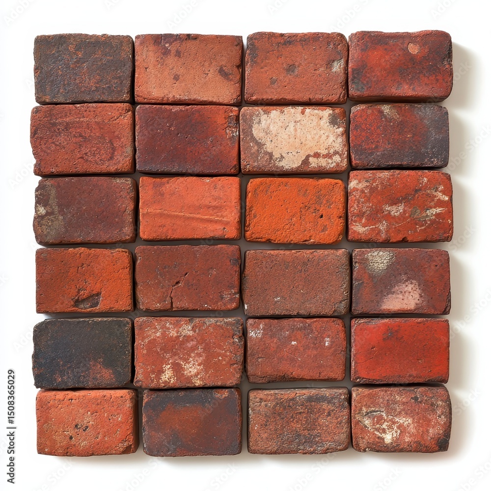 Obraz premium set red bricks ,on white background