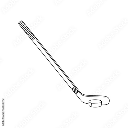 Ice hockey icon vector. Stick and puck illustration sign. hockey symbol or logo.