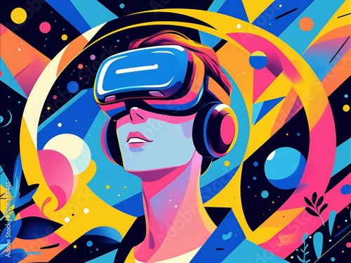 Abstarct design virtual reality headset