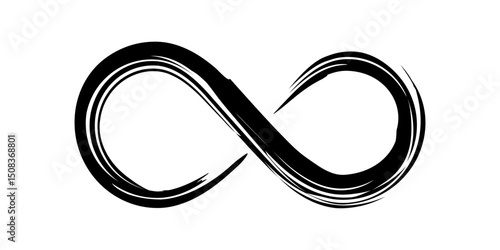 Dry ink infinity symbol on a white background. Vector