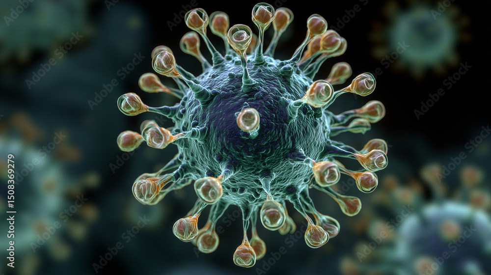 Obraz premium virus on black background