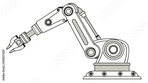 Vector illustration of a robotic exoskeleton suit designed to enhance human movement and strength