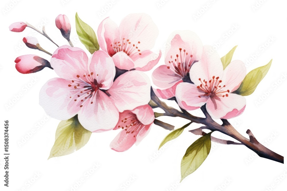 Naklejka premium Blossom flower plant white background.
