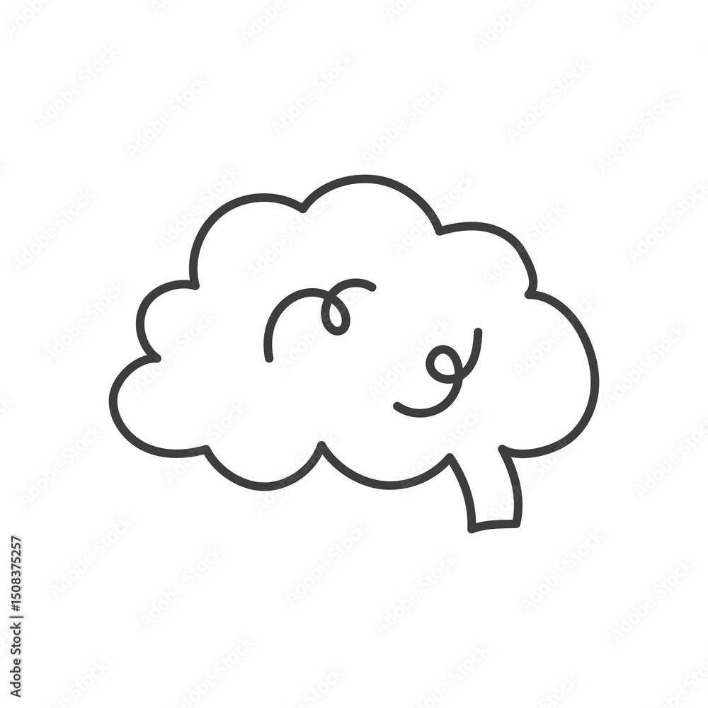Human Brain Doodle Icon. Outline Cognition symbol. Organ sign sketch. Vector illustration Human Brain Doodle Icon. Outline Cognition symbol. Organ sign sketch. Vector illustration