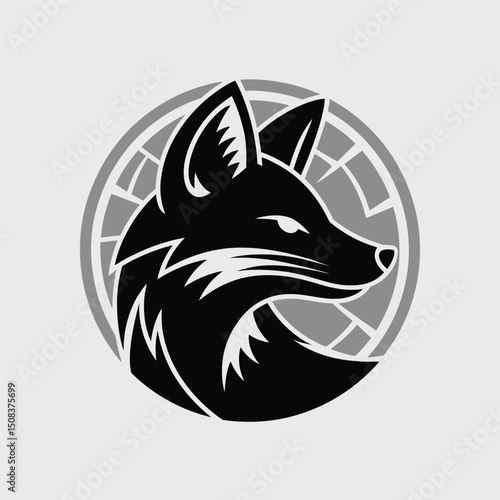 A sleek silhouette illustration of a fox's head, framed by a circular design. The artwork combines elegance and simplicity, highlighting the cunning nature of the fox against a contrasting background.