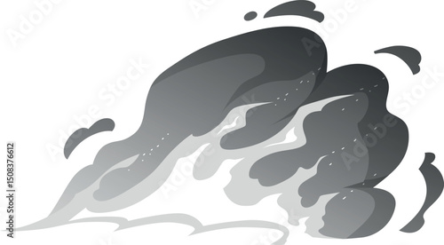 Burning fire effect, vector cartoon monochrome flame effect, devouring element, burning bonfire or campfire