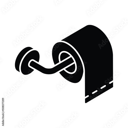 A visually engaging isometric icon of toilet paper roll