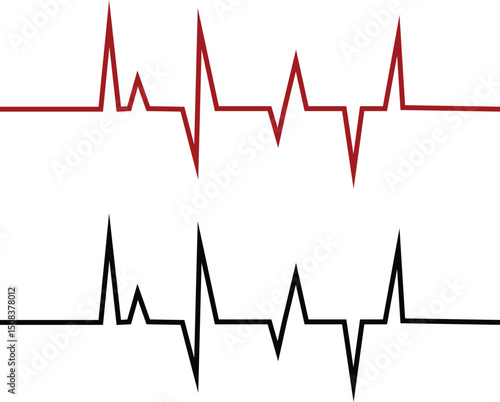 Heart bit rate icon set. Monitoring vector collection isolated on transparent background, medical check heart with EKG, ECG tools measurement. result medical lab sign.