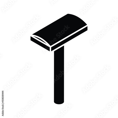 A premium isometric icon of a single blade razor