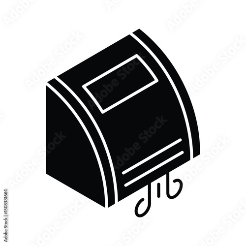 Modern isometric icon showing electric hand dryer device