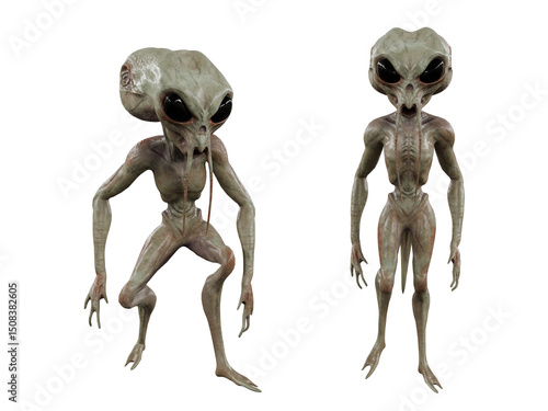 Alien Character isolated on white background
