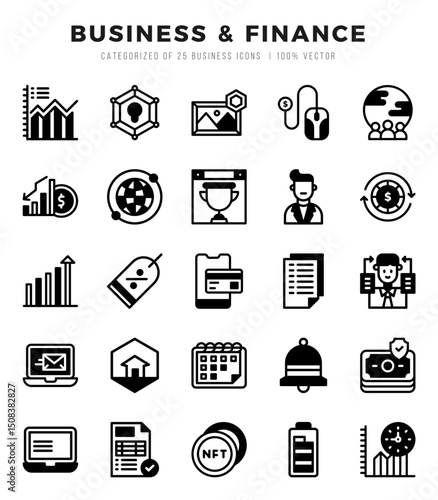icons set. Business & Finance for web. app. vector illustration.