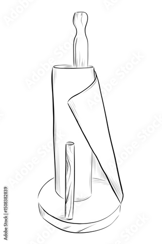 Paper towel holder sketch vector