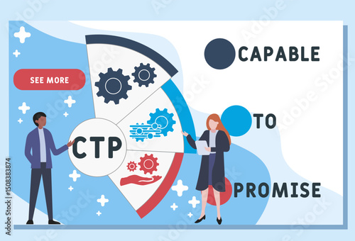 CTP - Capable to Promise acronym. business concept background. vector illustration concept with keywords and icons. lettering illustration with icons for web banner, flyer, landing