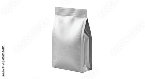 Blank White Stand Up Foil Pouch Packaging Mockup