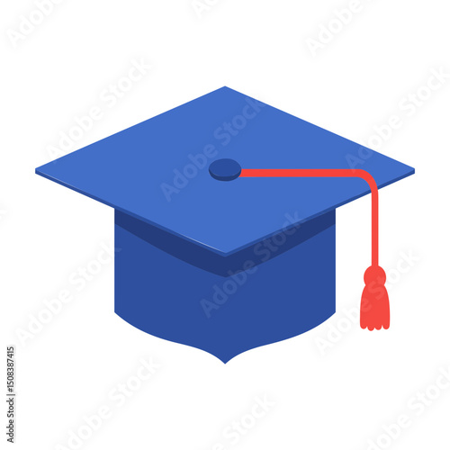 Graduation Cap, Symbol of Academic Achievement, Vector Illustration