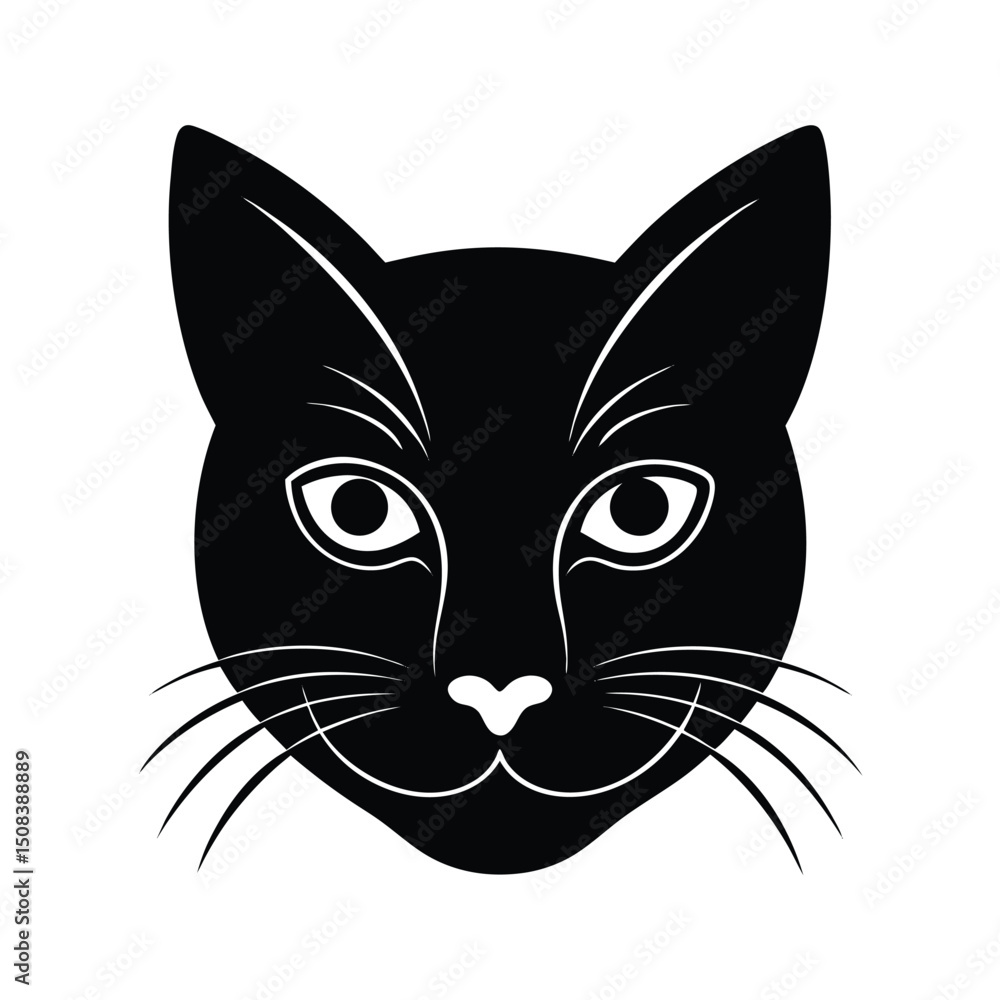 purring cat head icon silhouette on white backgrou (3).eps purring cat head icon silhouette on white backgrou (3).eps