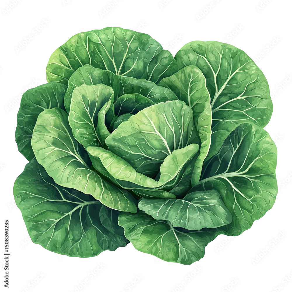 Obraz premium Collard Greens vector logo isolated on a white transparent background