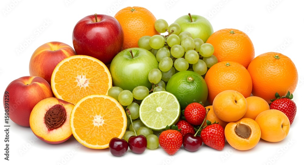 Fresh Fruit Abundance Oranges, Apples, Peaches Fresh Fruit Abundance Oranges, Apples, Peaches