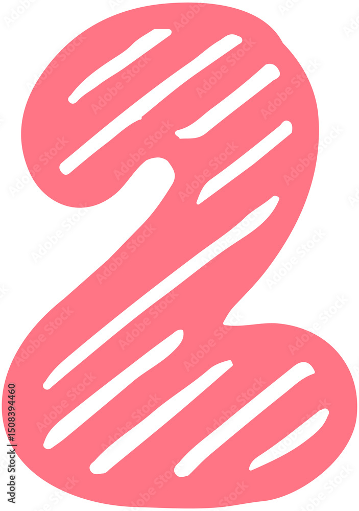 Fototapeta premium Striped Doodle Number 2 