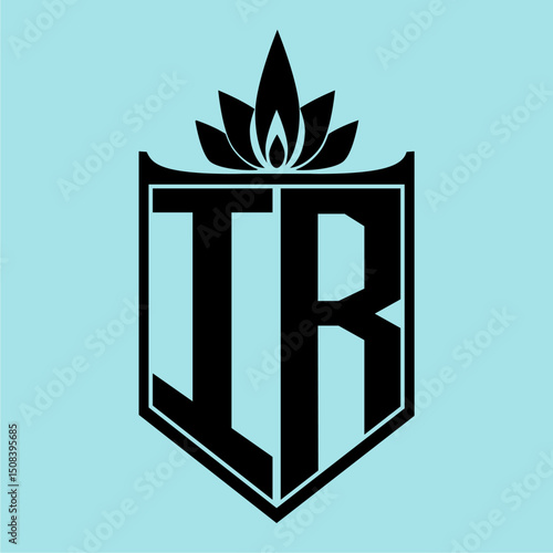 IR Logo with Elegant Crown Symbol and Shield