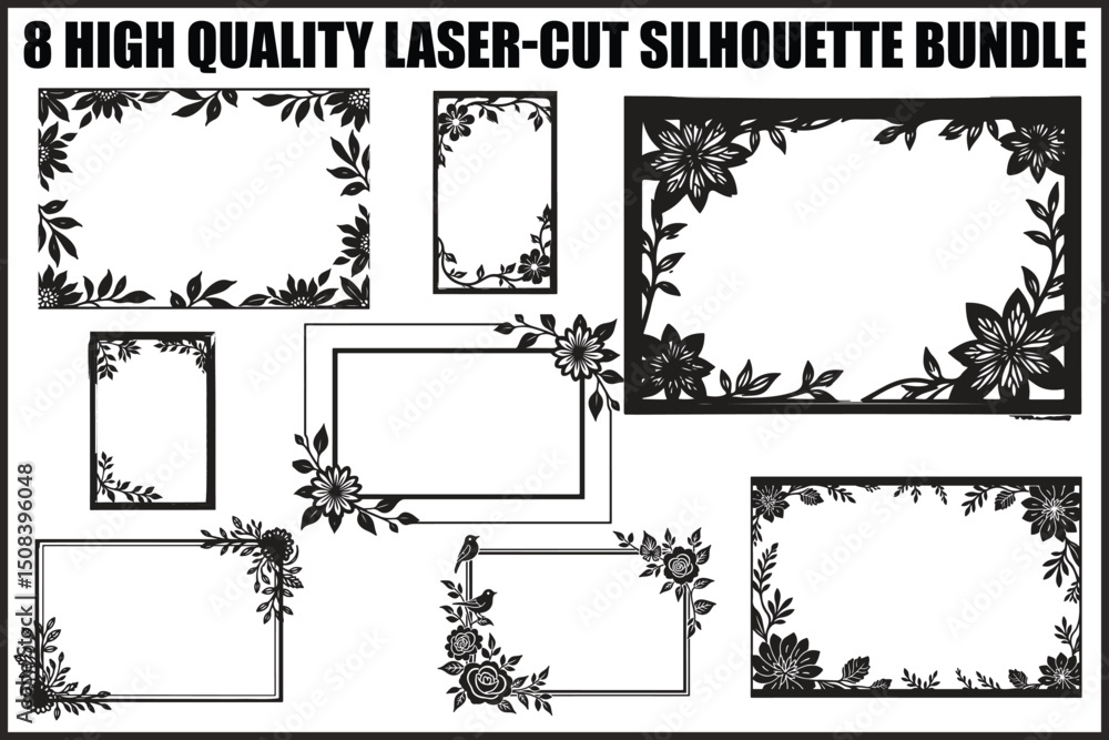 Obraz premium Floral Laser-Cut Frame Bundle