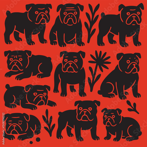 Playful Dog Pattern Illustration
