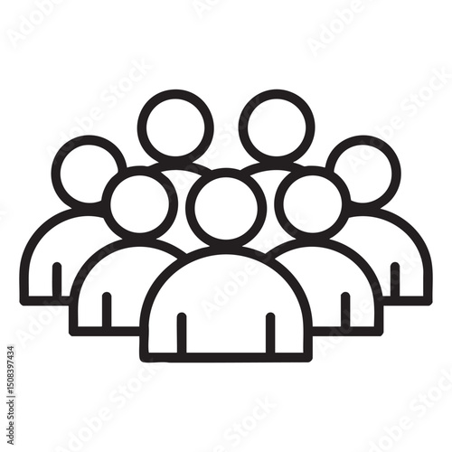 Group Of People Icon Representing Community Teamwork Organization Crowd Network Society Human Resource Partnership Support Unity Connection