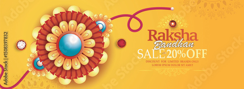 vector illustration of Raksha Bandhan with creative Background

