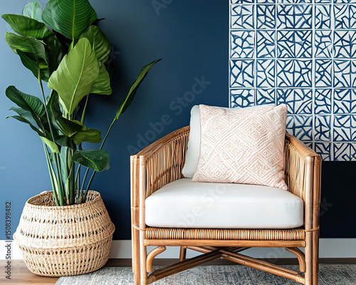 Sophisticated navy and blush color scheme