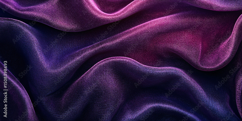 Obraz premium Close-up shot of luxurious silk fabric in shades of purple and magenta.