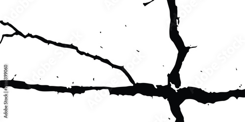 Old Wall with Cracked Surface and Destruction Details – Grunge Texture Captured on a Clean White Background