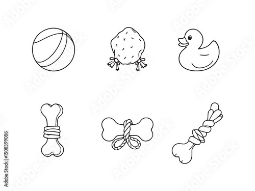 Chew toys line art vector