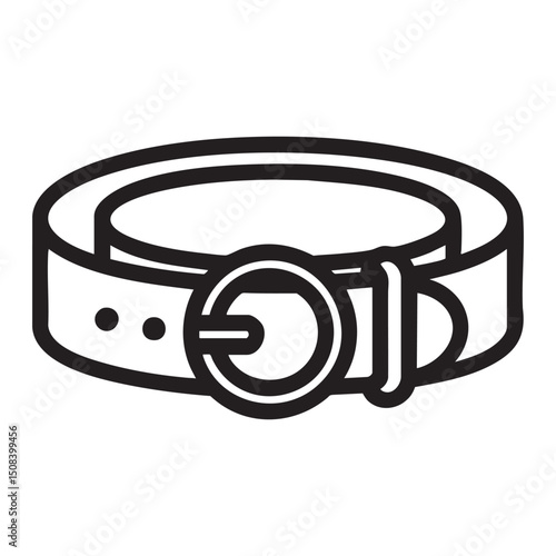 Leather Belt Icon With Buckle Design Representing Fashion Waist Accessory Clothing Apparel Wearable Outfit Loop Fastener Garment Style
