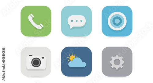 ios app mobile icon set