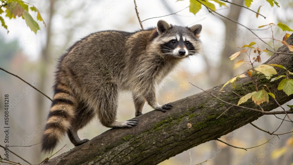 Fototapeta premium lemur sitting on a tree